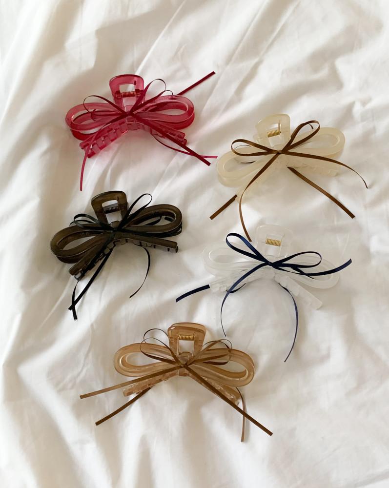 [바이노] F/W color 발레코어 글로우 리본 집게핀_5color 리본 집게핀 발레코어