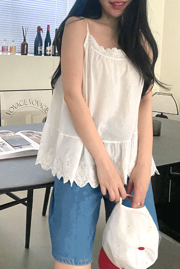 [55-88]레이스 끈조절 나시(2color)