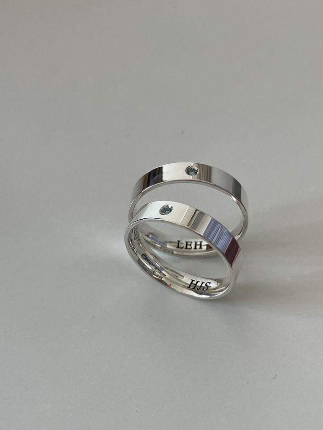 [925silver/탄생석/각인무료] 영문 순우리말 우정링 커플 반지