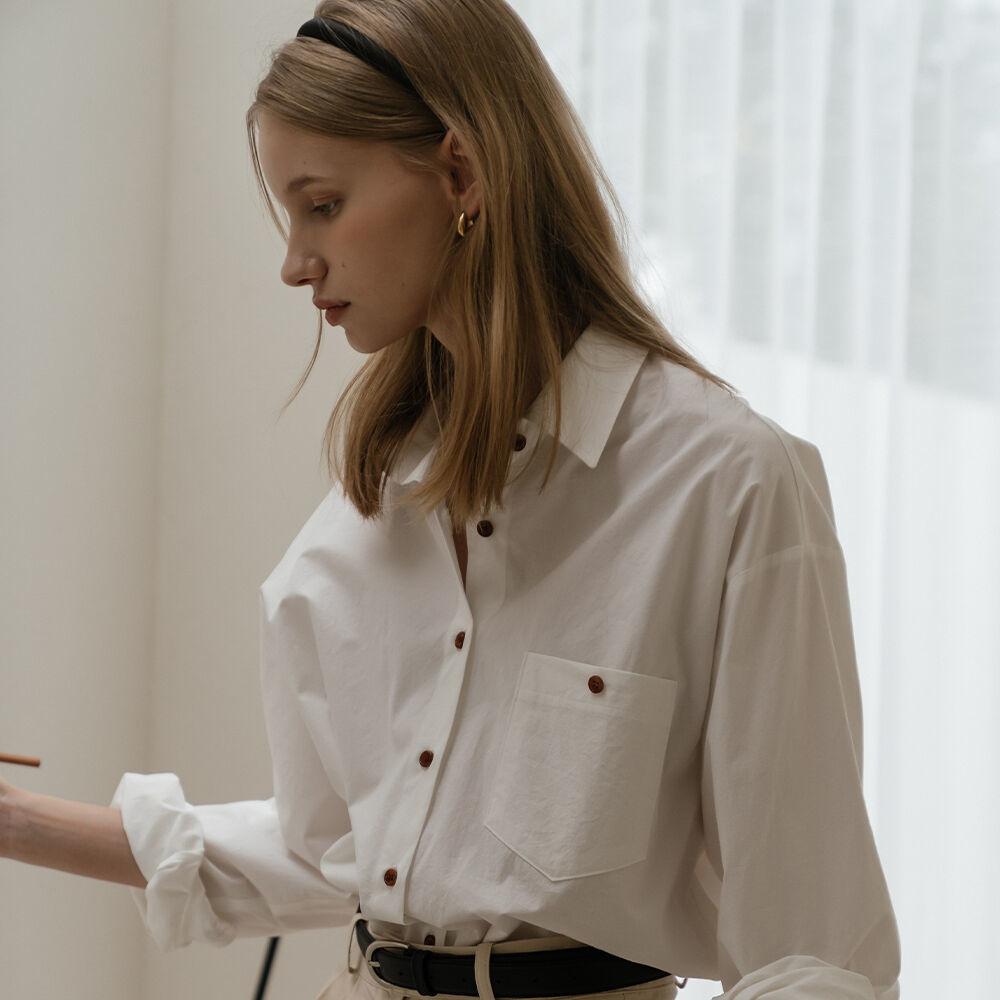 Oversized pocket shirt_White