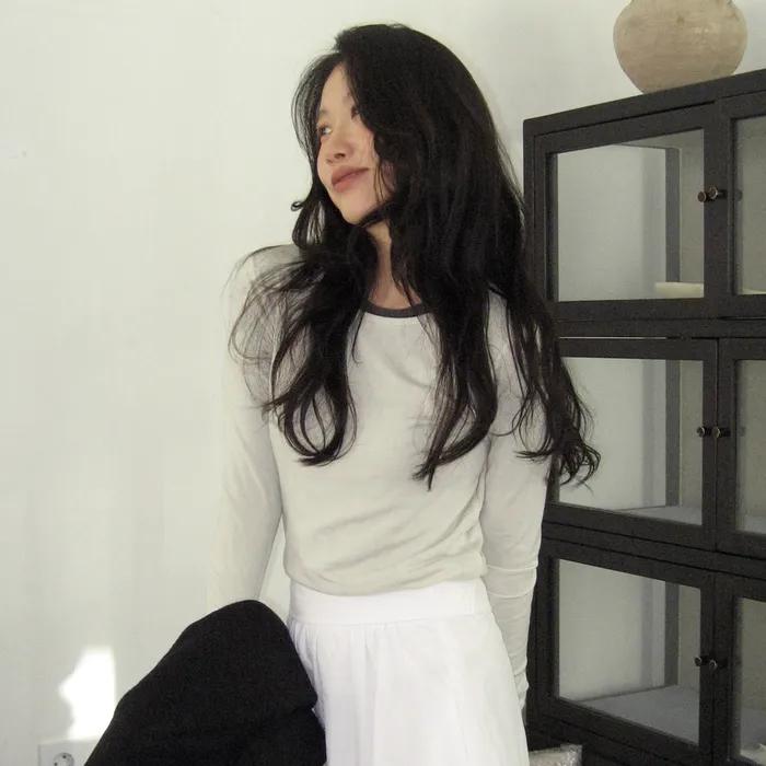 [여름 PICK] NILAH LAYERED TEE_MUTE CREAM