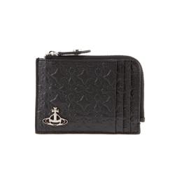 비비안웨스트우드 카드지갑 51120009 L001Y N401LA ORB 로고 엠보싱 지퍼 블랙 여성카드지갑