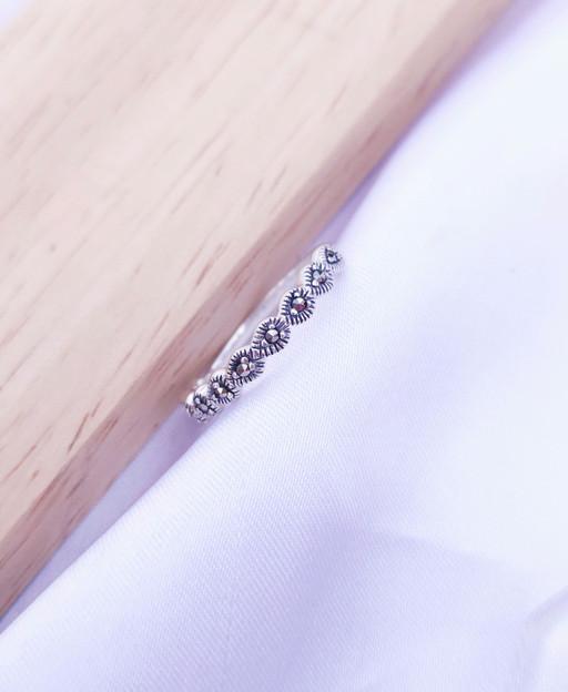 미니 마카사이트 유니크 실버 반지