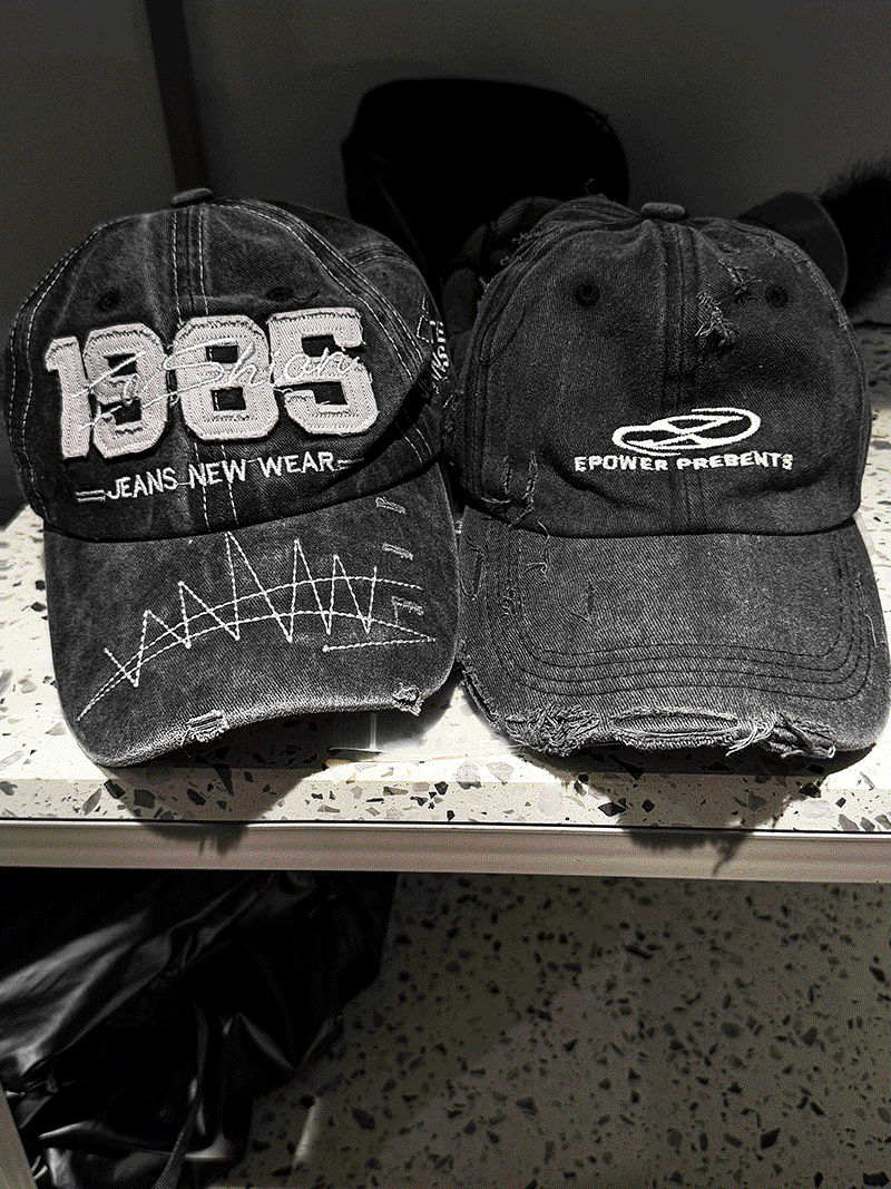 흑청 시와 데미지 볼캡