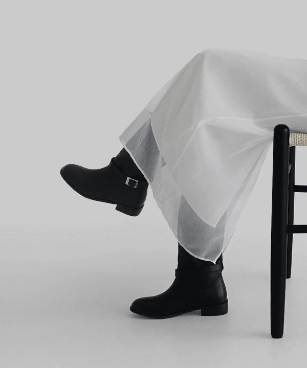 네트리 버클 미디 부츠