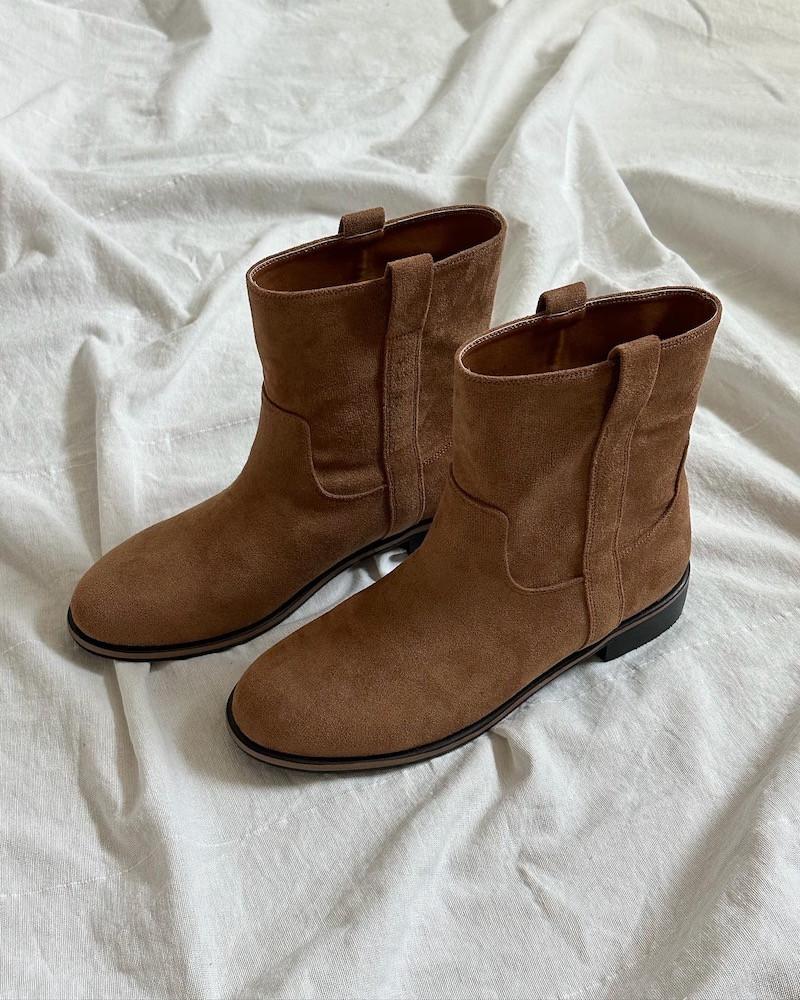 빈티지 스웨이드 앵클 부츠 (3cm / 사계절) / 브라운