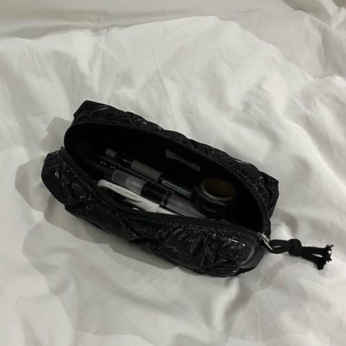 Argent square pencil case - quilting black