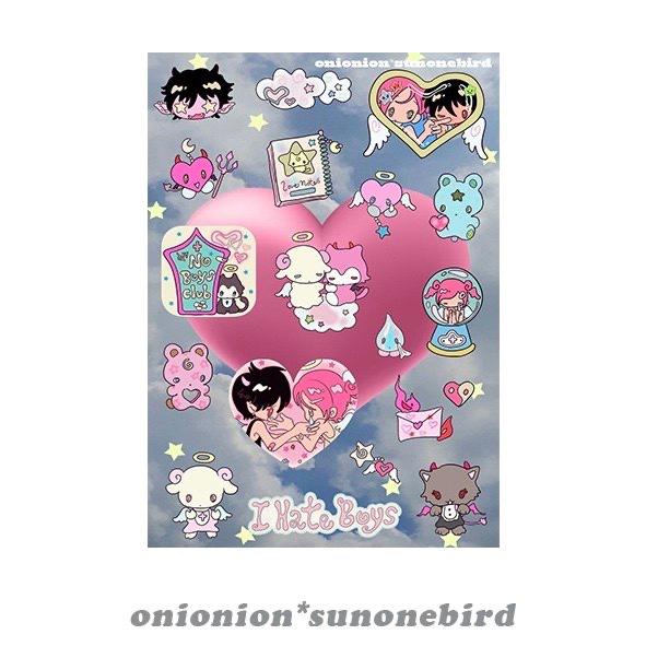 [ Onionion ] I Hate Boys 입체 스티커 by Sunonebird