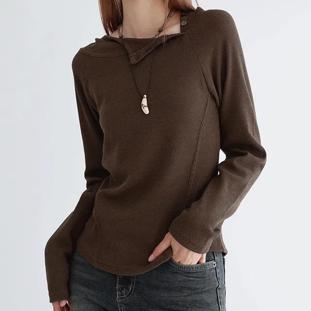 어텀 버튼 와플 후드 티셔츠 3color