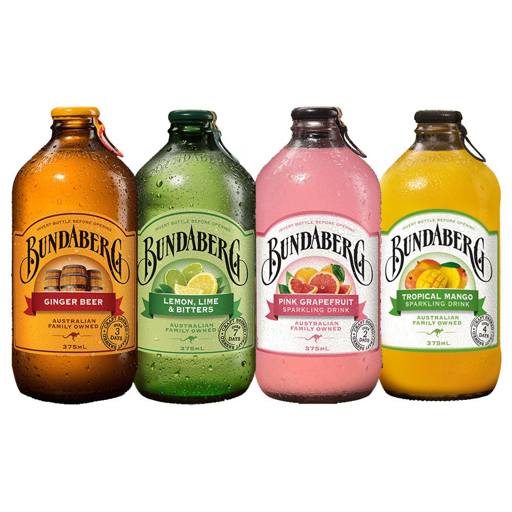 분다버그 진저비어 / 레몬라임/ 핑크자몽 / 망고 375ml x 12병 수입탄산음료