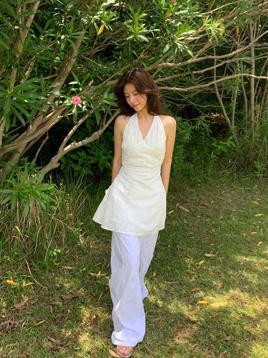 [S/M SIZE] 벨라 레이스 펀칭 홀터넥 원피스 ( 2 colors )