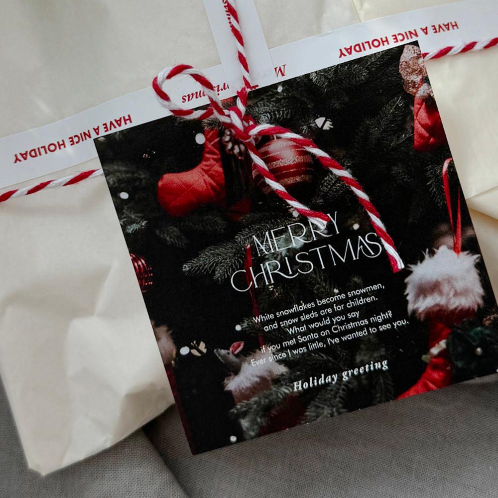 기성품 트리 불빛 사각 카드 엽서 성탄절 트리 소품 장식 크리스마스 RC56