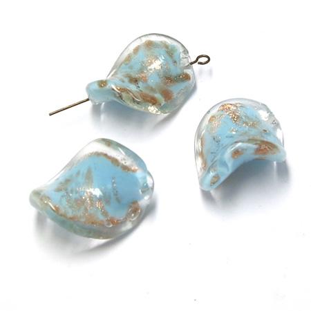 유리공예 | 글래스 트위스트 | 금지 하늘 | 약 15*20mm (1알)