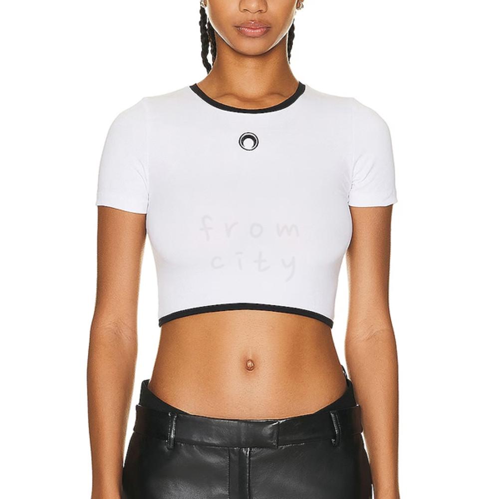 마린세르 오가닉 코튼 크롭 탑 화이트