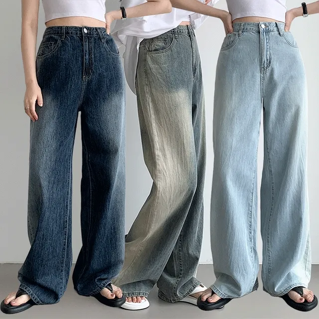 💙여름제품할인20%💙 [S~XL/숏,미들,롱] 글레디 3기장 워싱 얇은 코튼 데님 와이드팬츠 P004059