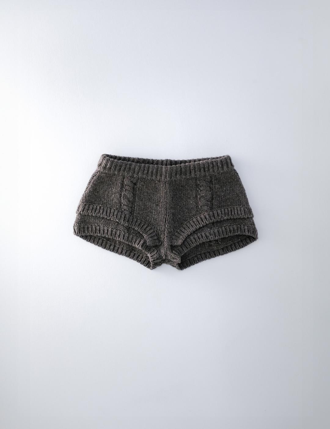 Rope knit shorts (brown)