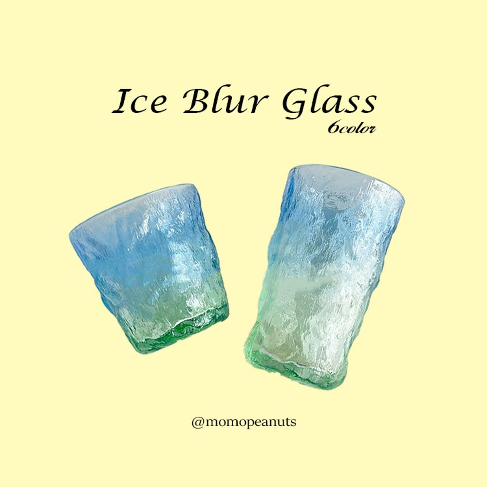 [모모피너츠] 6color 빙하 아이스 블러 유리컵 밀크글라스 유니크 유리잔 홈카페 온더락 위스키