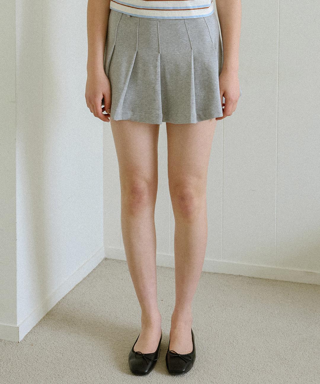 [ Free Refund ] Miyu Pleats Mini Skirt ( Grey )