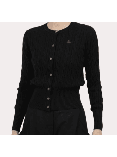 레드라벨 꽈배기 가디건