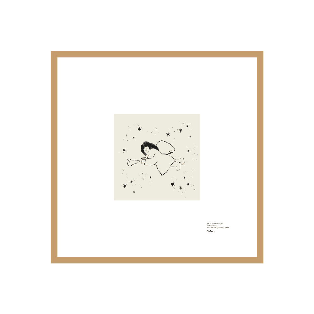 Framed Angel poster (30x30cm)