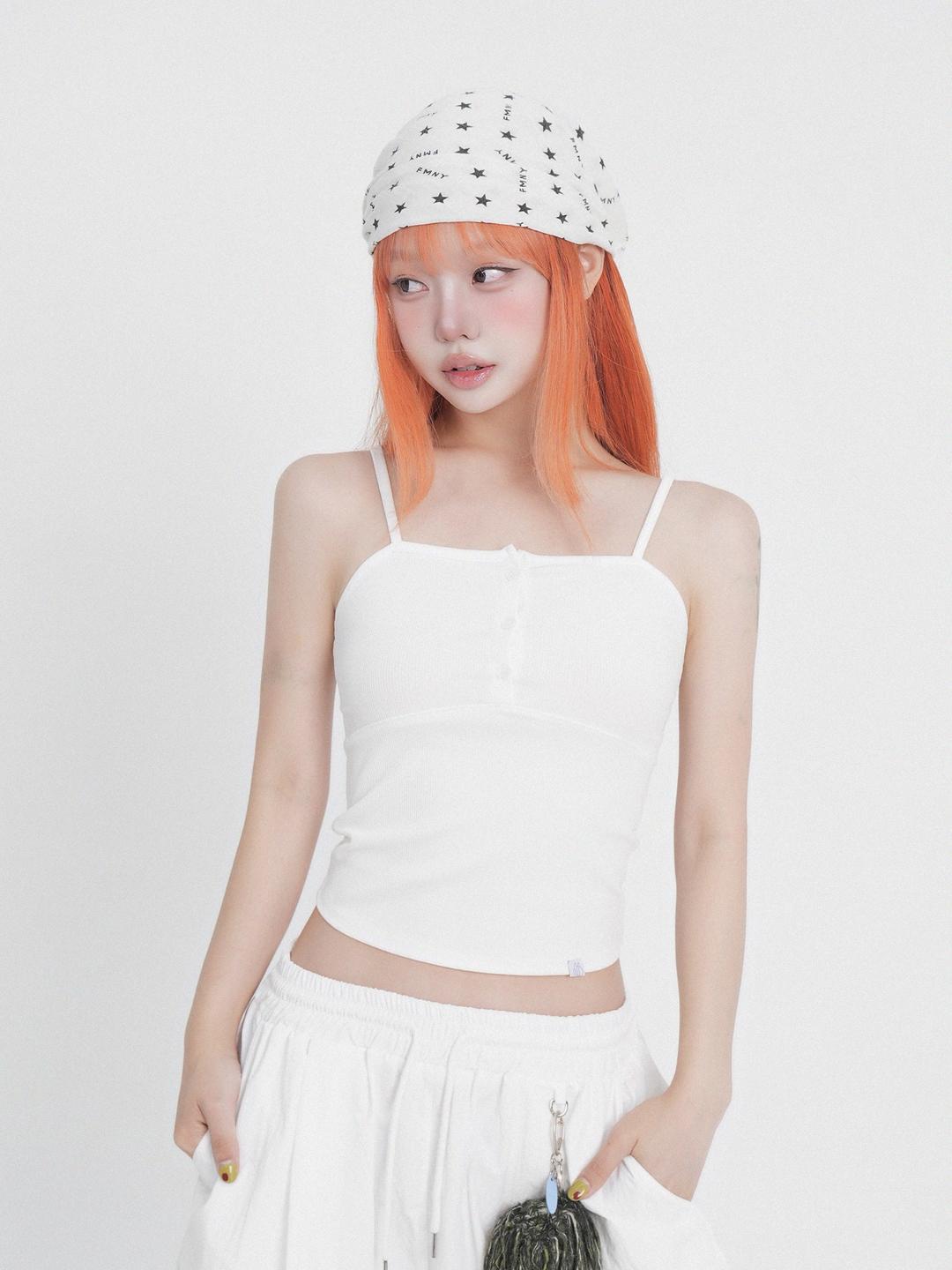 COOL COVER BUTTON SLEEVELESS (WHITE)