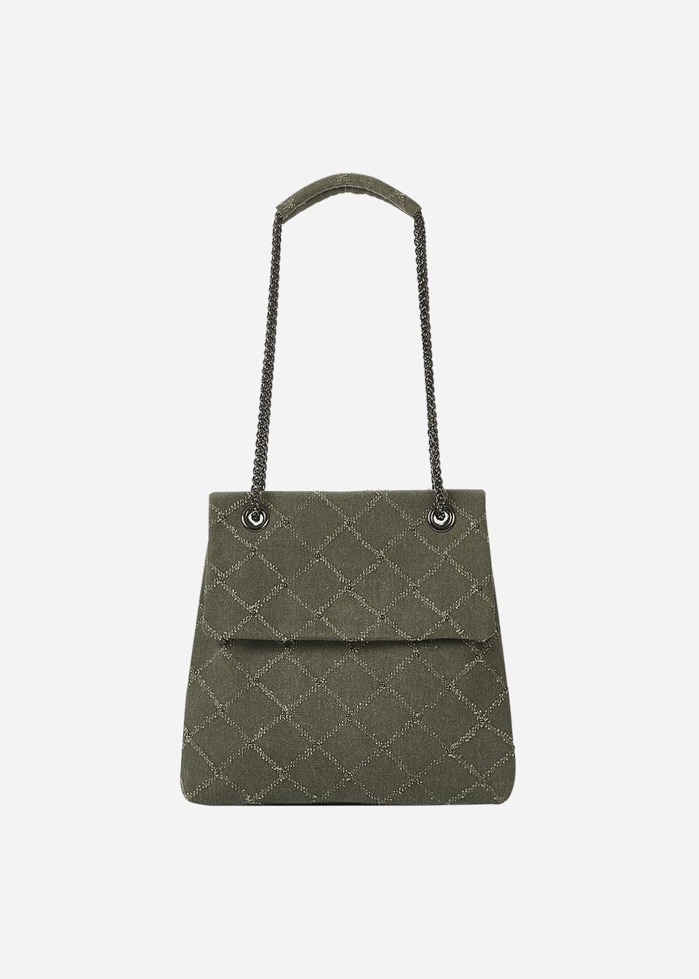Lozenge Studded Bag Khakish Denim