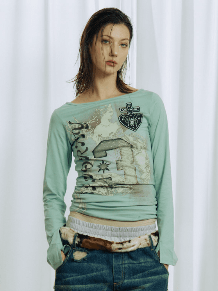 APRIORITY Heart Mermaid Mint Long Sleeve