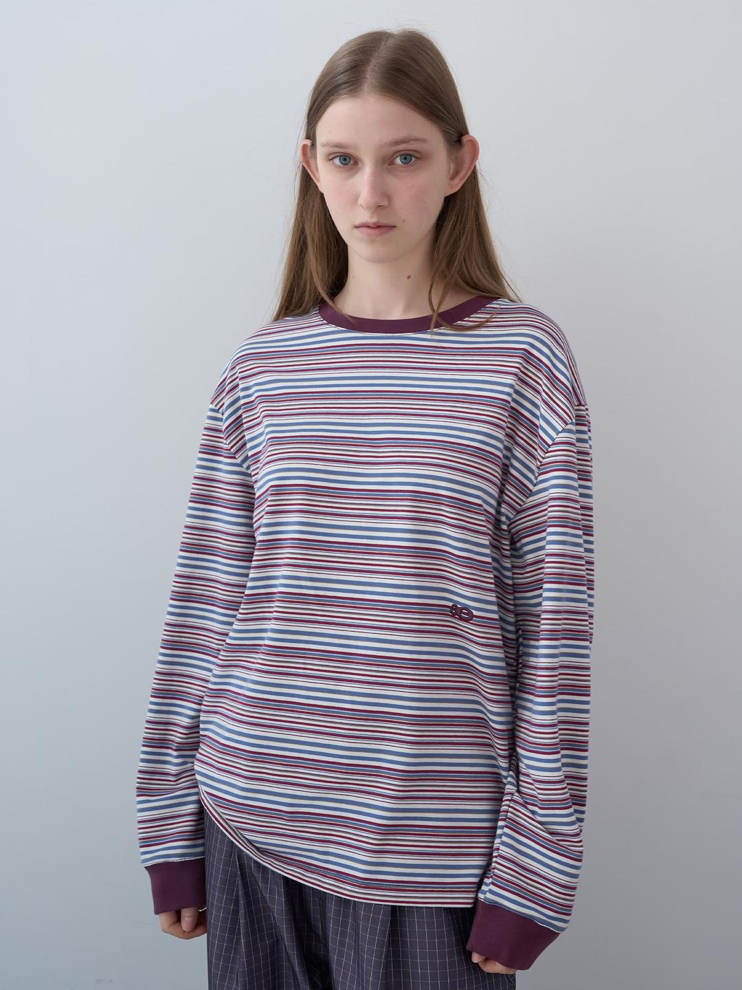 스트라이프 박시 LST (Wine Stripe)