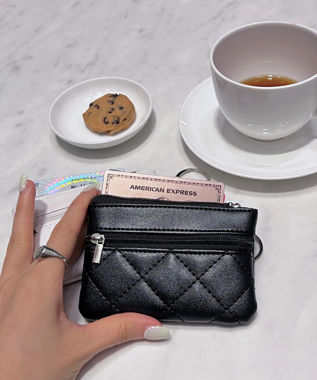 코코 지퍼 퀼팅 키링 카드지갑 동전지갑 (3color)