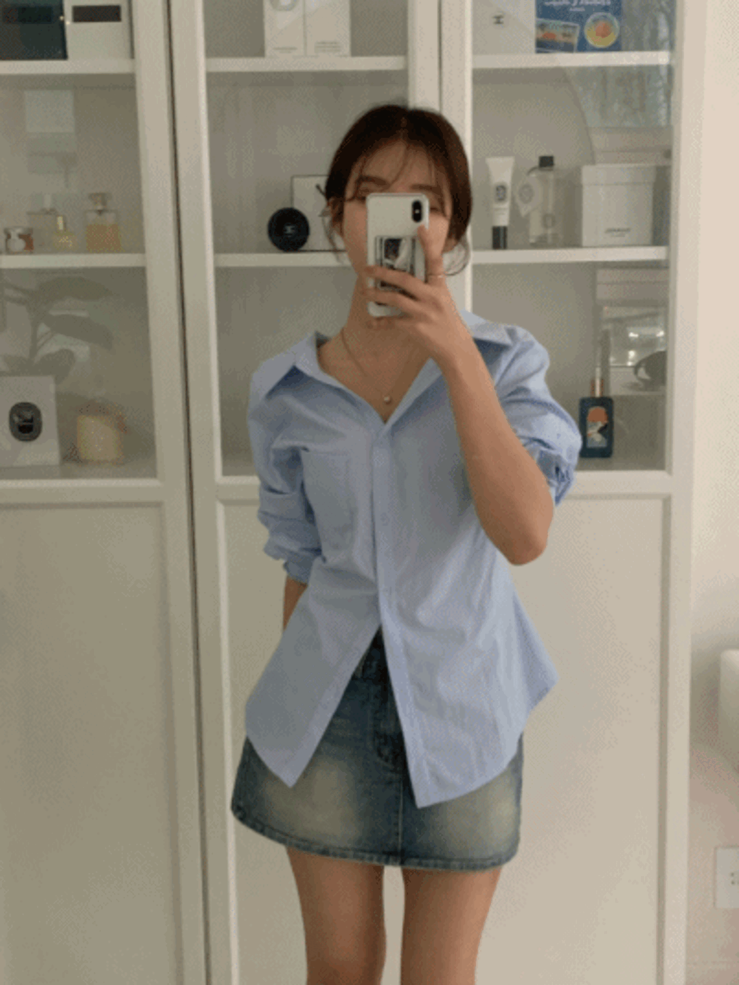 [3월7일순차발송/허리쏙] 럽쉘 셔츠 블라우스 허리끈 페미닌셔츠 (2col)