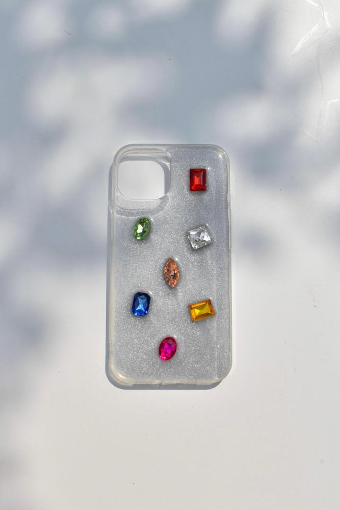 cubic silver glitter phone case / 큐빅 레진 폰케이스