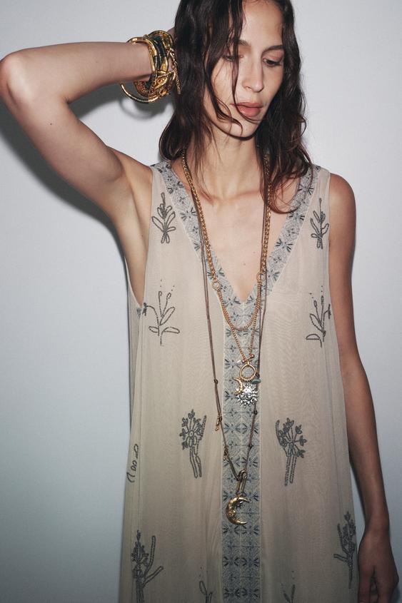 태양과 달 참 장식 목걸이 2개 세트