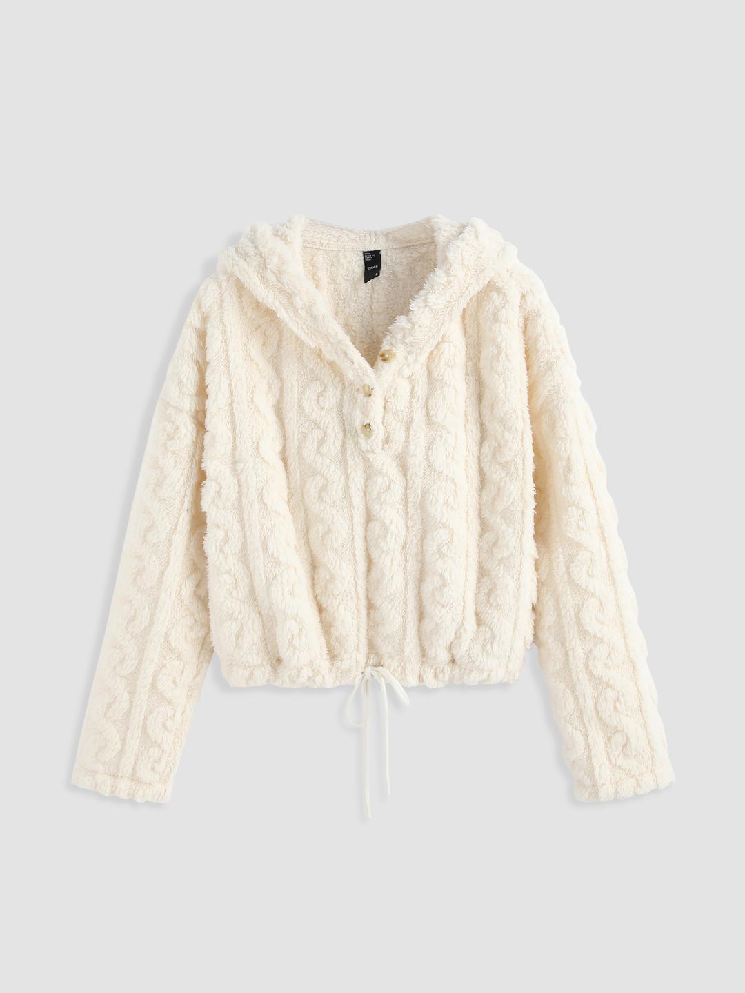 Solid Fleece Long Sleeve Hoodie