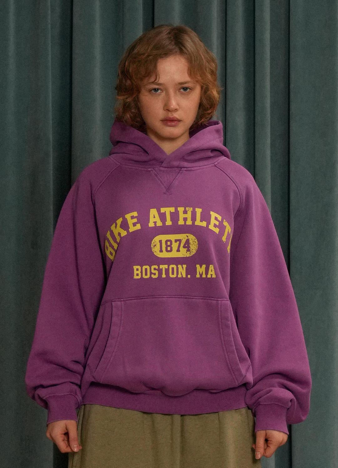 1874 ARCH LOGO HOODIE SWEATSHIRTS _ PURPLE
