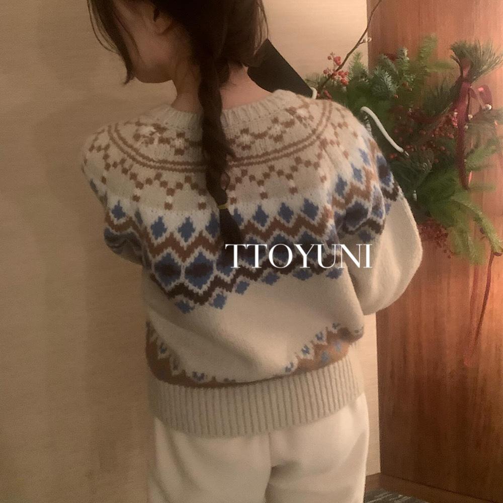 프리러브 노르딕 가디건 freelove 크리스마스 빈티지