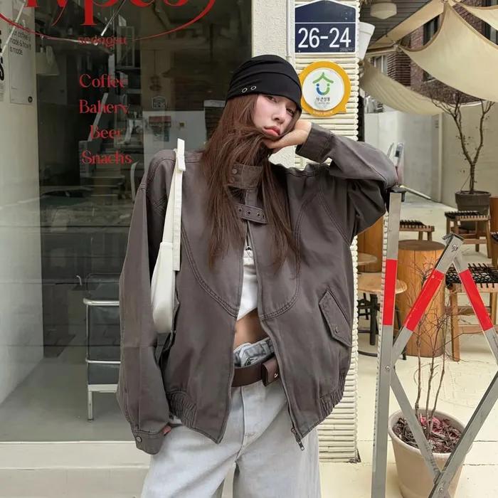 DENIM POCKET BLOUSON JACKET CHARCOAL