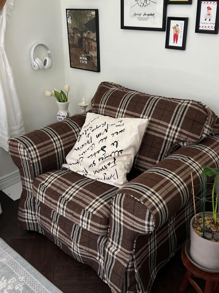 엑토르프 이케 소파 커버 체크 1,2,3인용 스툴 커버