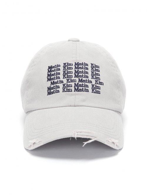 LETTERING WASHED BALL CAP IN LIGHT GREY