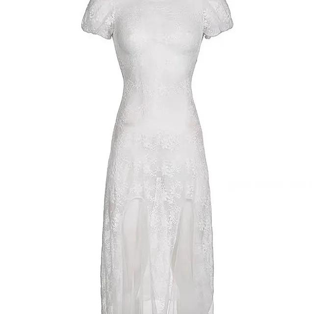 로렐라이 레이어드 시스루 플라워 트임 롱원피스