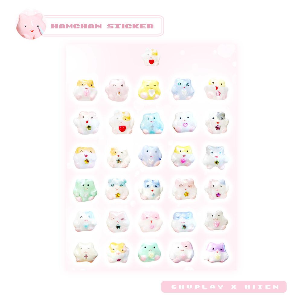 츄플레이 x 히텐。미니 햄짱 투명 스티커