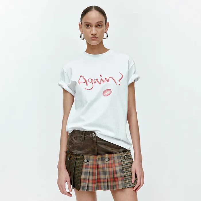 (ESSENTIAL) UNISEX AGAIN LIP T-SHIRT atb1406u(WHITE)