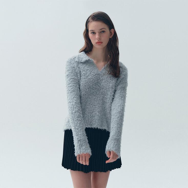 FLAT PLEATS BLACK MINI SKIRT [BLACK]