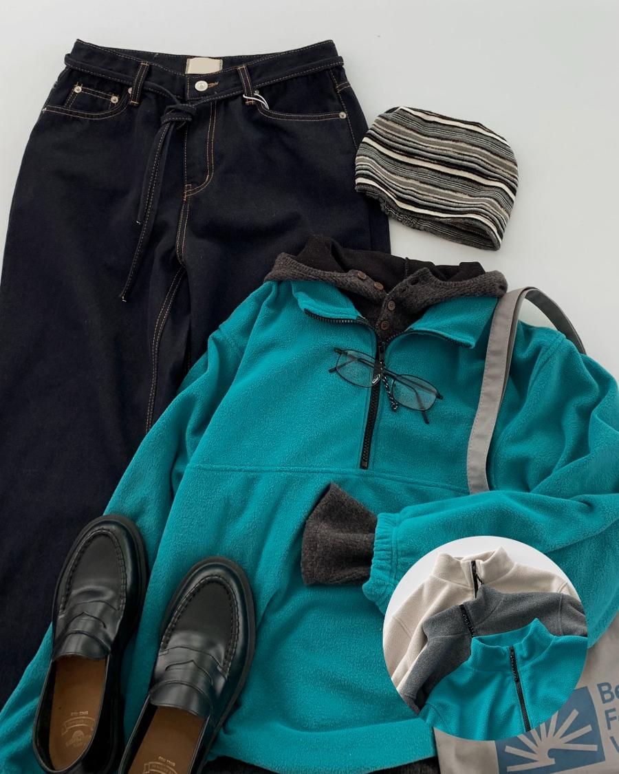 피터 하프-집 풀오버 플리스