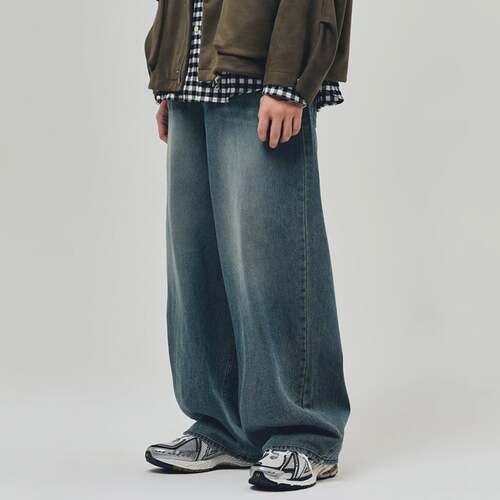 LA8614 어메이즈 플로우 와이드 데님 (MESSY BLUE)