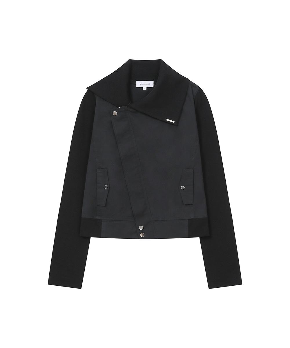 [2월 6일 선발매] Slash ribbed jacket BLACK