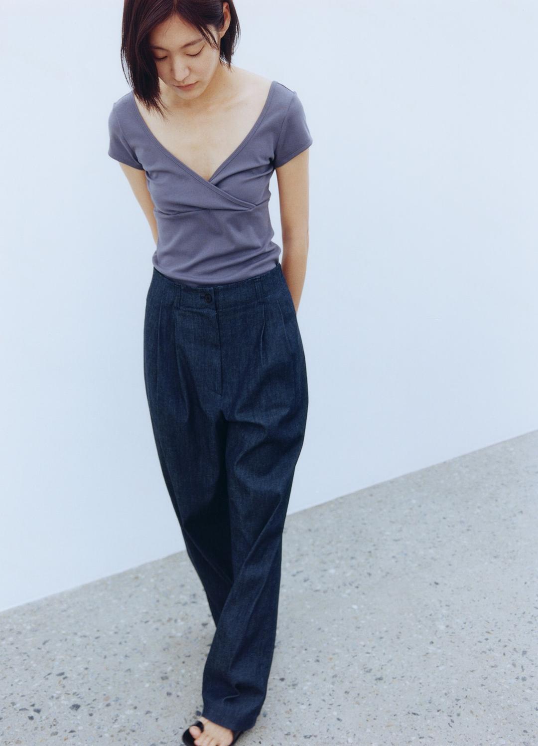 Wide Two-Tuck Pants / Indigo