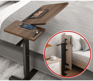 침대용 노트북 책상 USB충전 리프트 접이식 각도조절