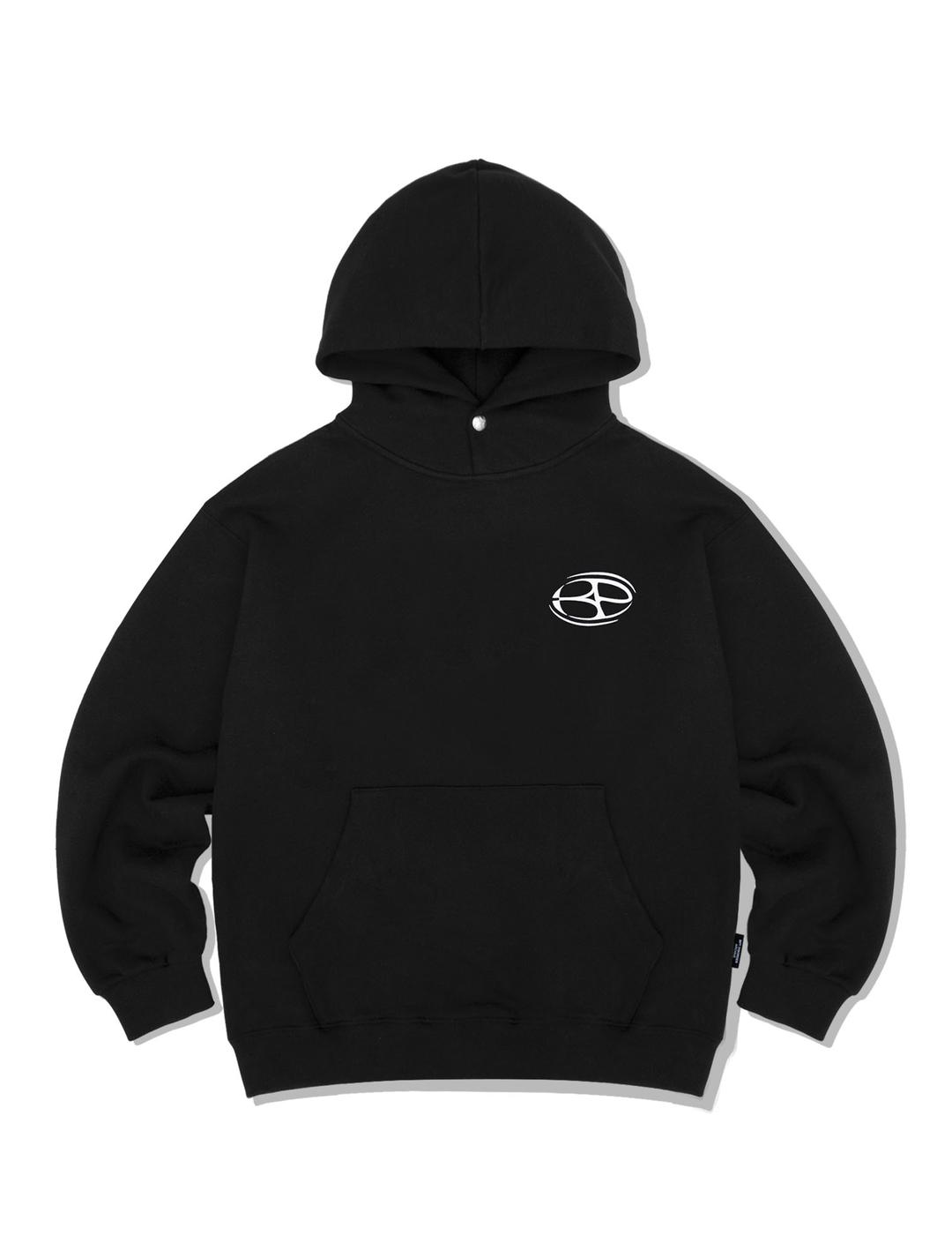 SYMBOL LOGO OVERFIT HOODIE BLACK