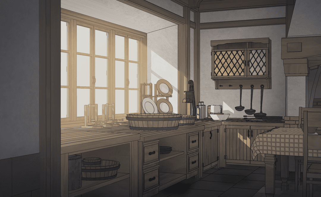 중세 평민의 집 3층세트 + 408개의 소재/소품