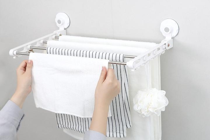 무타공 접이식 미니 빨래건조대 원룸 수건건조대 빨래걸이